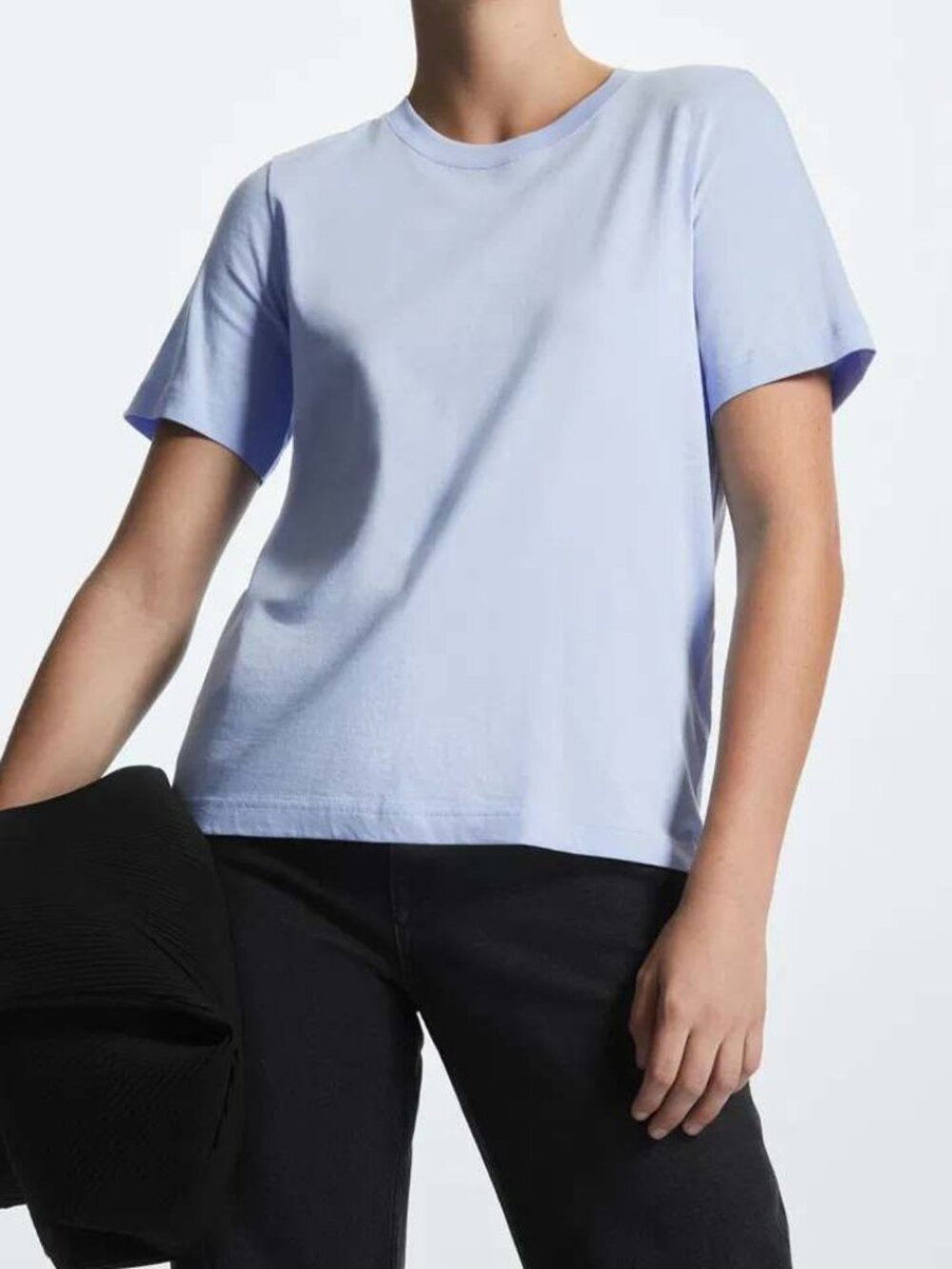 COS Regular Fit Cotton T-Shirt Light‎ Blue XXS